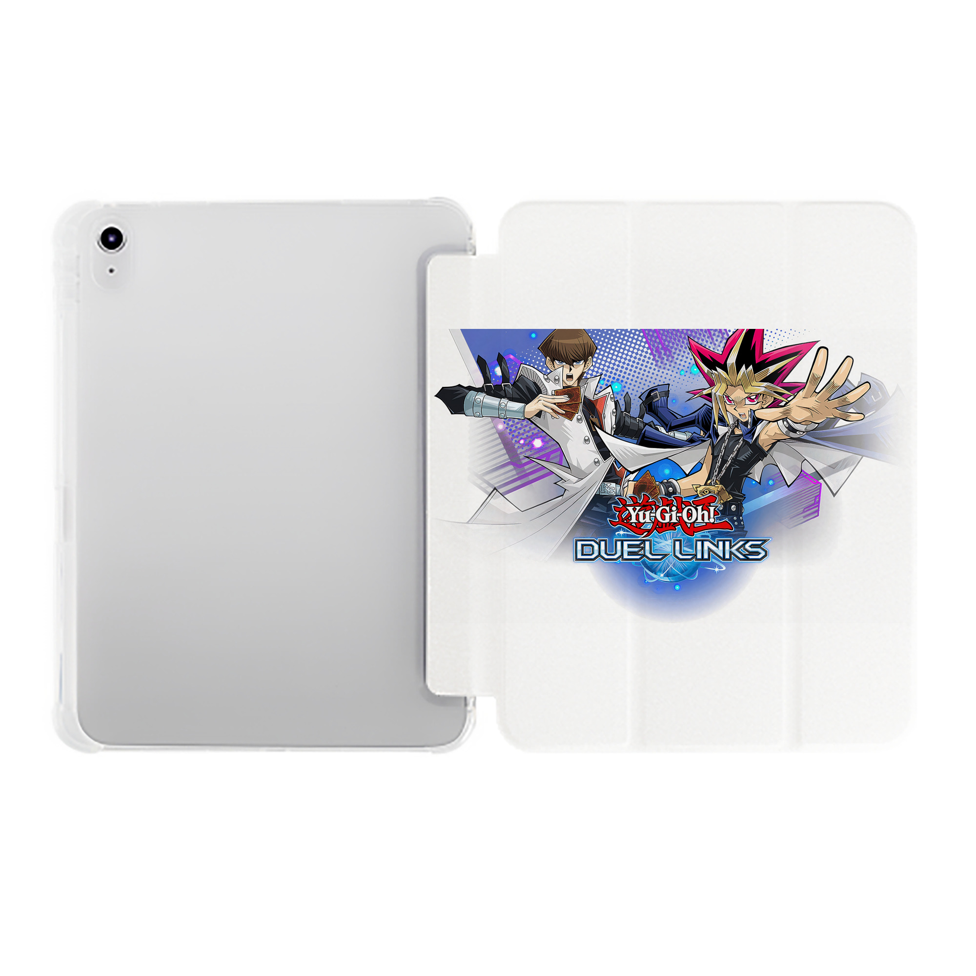 （画像用） 遊☆戯☆王 Yu-Gi-Oh! IPad ケース ペン収納付き 三つ折りスタンド PUレザー×シリコン 対応機種9.5/10.5/10.9インチ